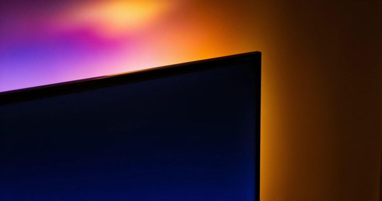 OLED-televisio näyttää elävät värit ja syvän mustan kotiolohuoneessa