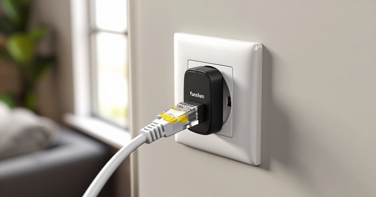 Powerline-sovitinpari kytkettynä sähköpistokkeeseen WiFi-verkon laajentamiseksi