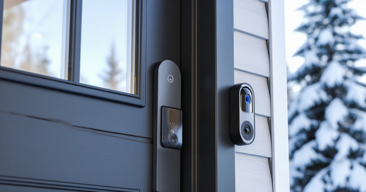 Ring Video Doorbell 4 asennettuna suomalaisen talon oveen talvella