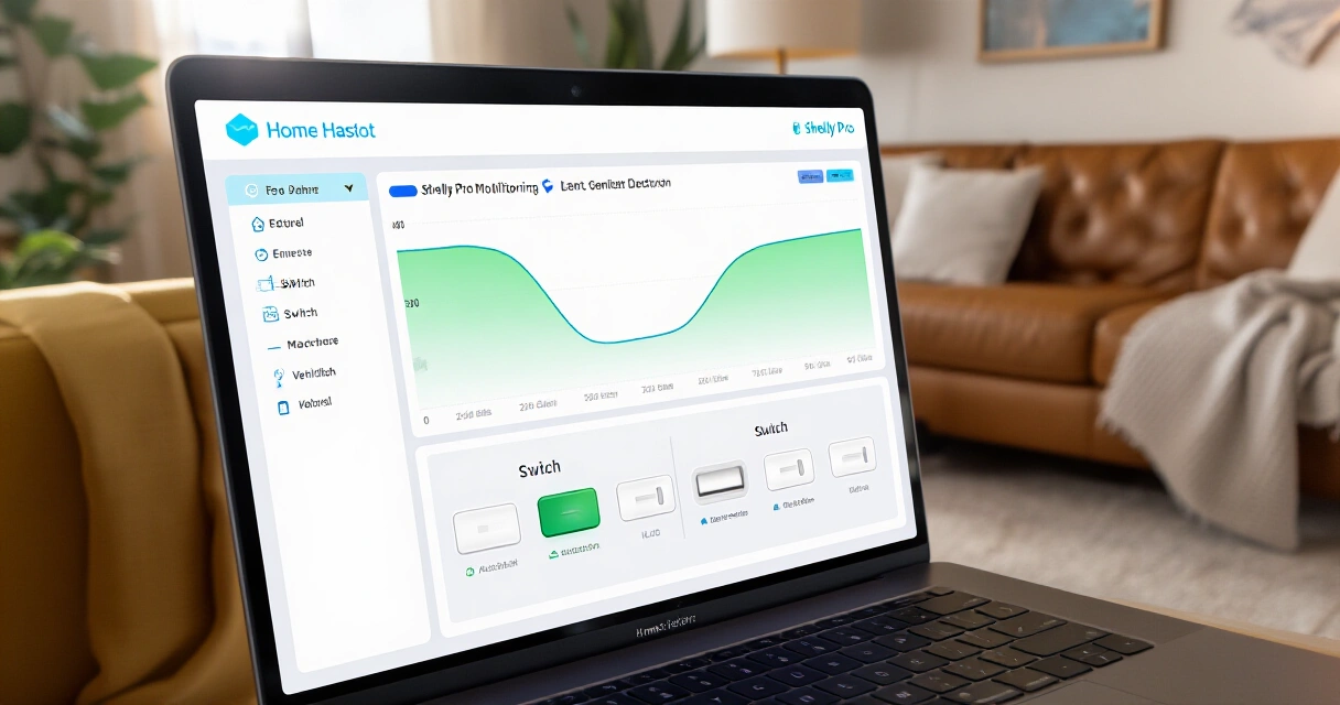 Home Assistant -kojelauta näyttää Shelly Pro -energiakulutustiedot