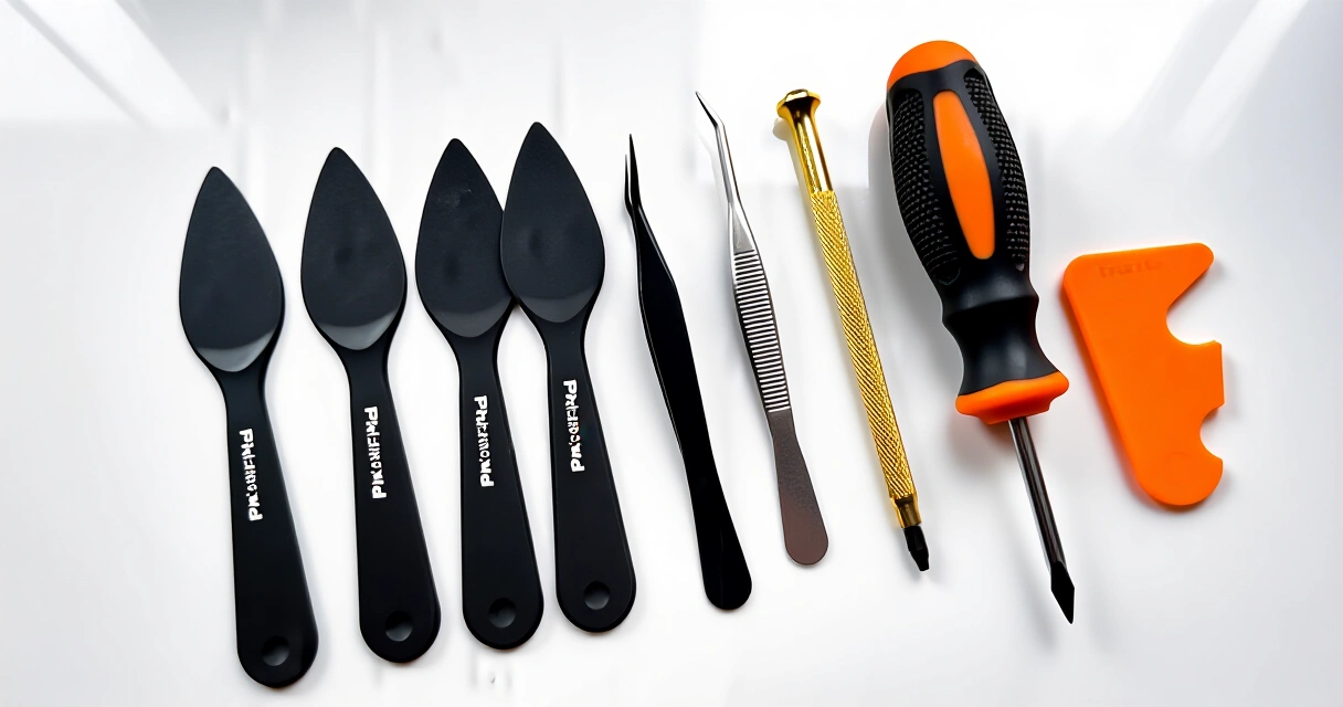 iFixit Pro Tech Toolkit -työkalusarja levitettynä valkoiselle alustalle