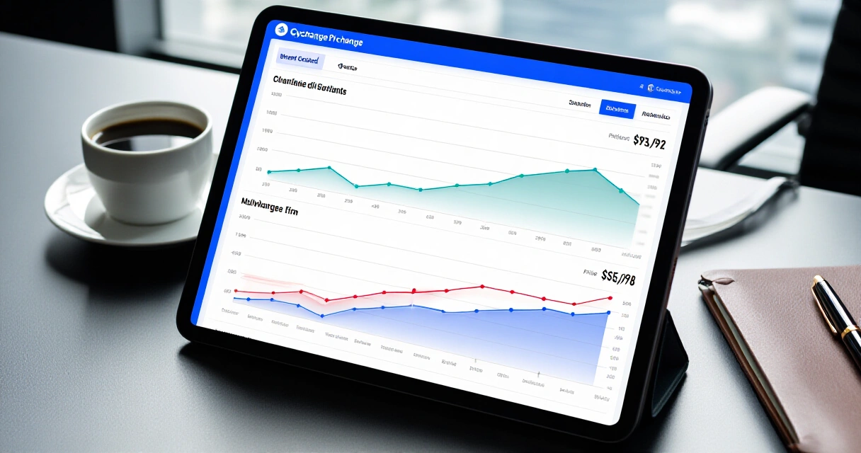 Kryptopörssien vertailutaulukko tablet-näytöllä