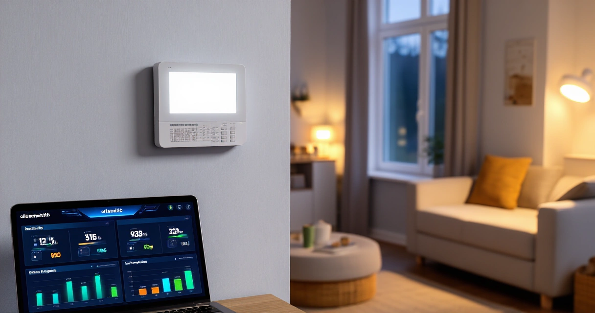 Älykäs kodin energianhallinta lämpömittarilla ja LED-valaisimilla