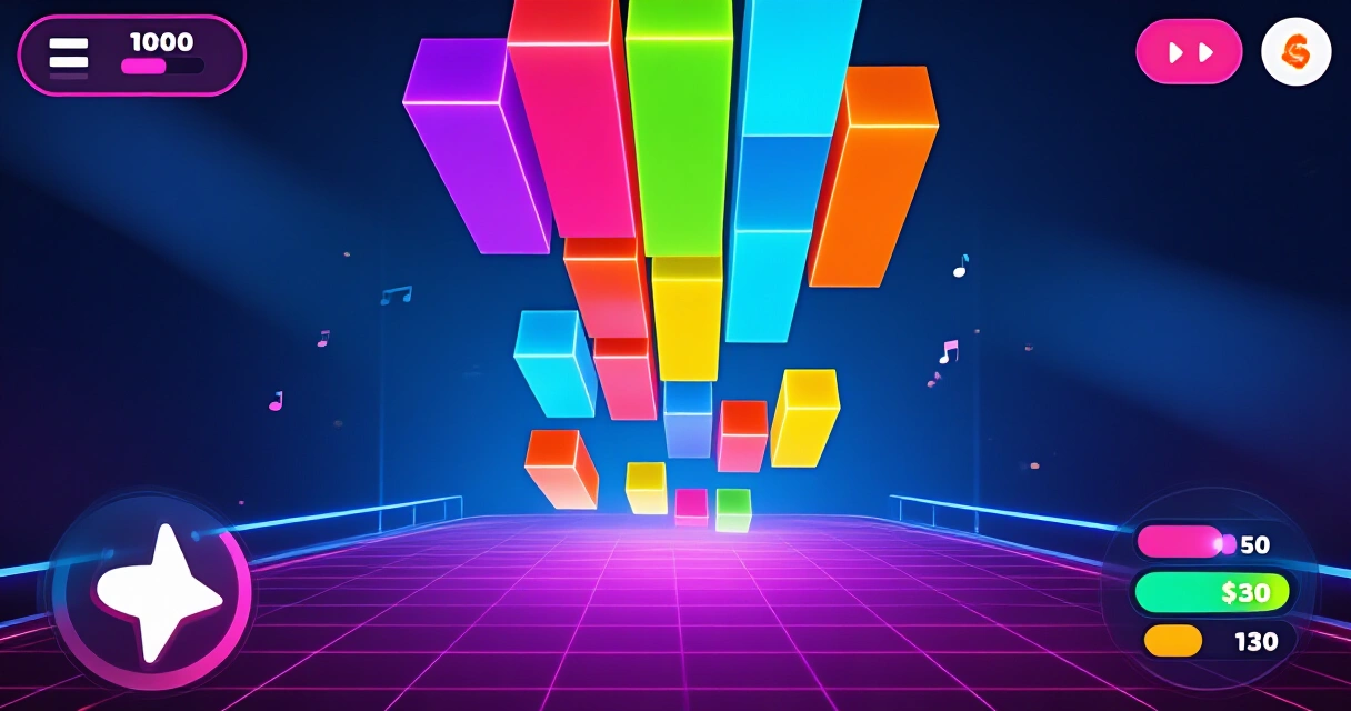 Beat Saber -pelin värikkäitä rytmilohkoja virtuaalisessa ympäristössä