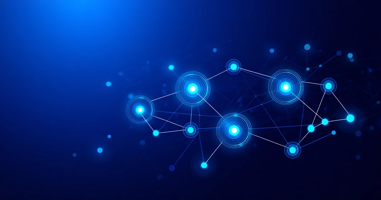 Digitaalinen fintech-maksuverkosto sinisellä taustalla