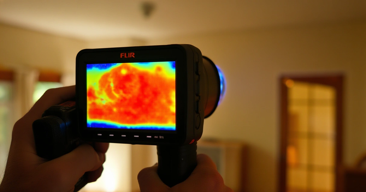 FLIR-lämpökamera kodin seinän eristysvikojen etsimiseen
